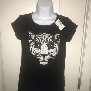 Girls sequin short sleeve shirt